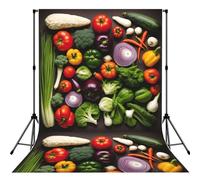 Introduction Of Various Vegetables Print 5×7ft Photo Backdrop, Seamless Background Cloth For Studio And Portrait Photography Wedding Party