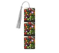 Introduction of Various Vegetables Print 5pcs Wooden Bookmark for Men Women, Bookmarks with Tassel, Bookmarks Gifts for Book Lovers