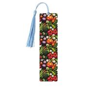 Introduction of Various Vegetables Print 5pcs Wooden Bookmark for Men Women, Bookmarks with Tassel, Bookmarks Gifts for Book Lovers