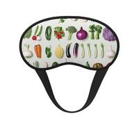 Introduction of Various Vegetables Print Blackout Sleep Mask for Women & Men, Zero Eye Pressure Eye Mask for Travel and All - Around Sleep