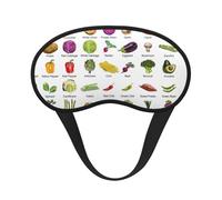 Introduction of Various Vegetables Print Blackout Sleep Mask - Side Sleeper Eye Cover, Soft Comfort, Perfect for Travel, Meditation