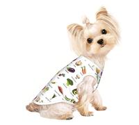 Introduction Of Various Vegetables Print Breathable Dog Cat Shirt, Sleeveless Vest, Soft Tank Top For Small Pets