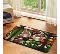 Introduction of Various Vegetables Print Cat Food Mat Pet Feeding Mat for Floor Pet Supplies Dog Water Bowl Mat Dog Essentials