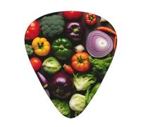 Introduction of various vegetables print Celluloid Guitar Plectrums for Acoustic Guitar Bass,Guitar Picks with Organizer Box