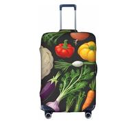 Introduction of various vegetables Print Decorative Travel Luggage Cover Concealed Zipper Suitcases Anti Scratch Dustproof, White, XL