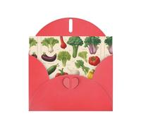Introduction of various vegetables print Double sided pearl thank-you card, party invitation card, fit for all occasions