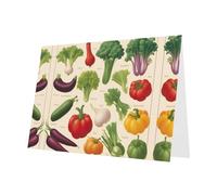 Introduction of various vegetables print Double sided pearl thank-you card, party invitation card, fit for all occasions