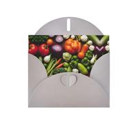 Introduction of various vegetables print Double sided pearl thank-you card, party invitation card, fit for all occasions