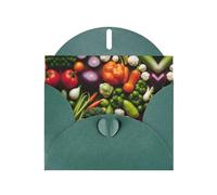 Introduction of various vegetables print Double sided pearl thank-you card, party invitation card, fit for all occasions