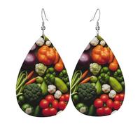 Introduction Of Various Vegetables Print Drop Earrings, Costume Accessories Dangle Earrings For Women Holiday Present