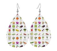 Introduction Of Various Vegetables Print Drop Earrings, Costume Accessories Dangle Earrings For Women Holiday Present