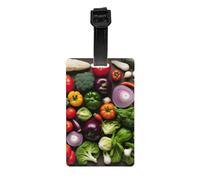 Introduction of Various Vegetables Print Funny Luggage Tag,Luggage ID,Colorful Suitcase Identifier for Travel Set of 1
