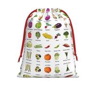 Introduction Of Various Vegetables Print Gift Drawstring Bag For Holiday Party Favors Daily Birthday Wedding Office Supplies