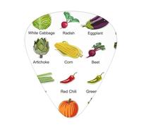 Introduction of various vegetables Print Guitar Pick for Men Women Triangle Instrument Accessories Plectrums(12pcs One sided)