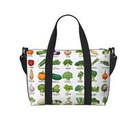Introduction of Various Vegetables Print Handheld Crossbody Travel Bag Single Shoulder Handbag Sports and Fitness Bag Travel Luggage Bag