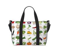 Introduction of Various Vegetables Print Italy Flag Print Versatile Handbag for Travel,Hand-Held Crossbody Travel Bag for Your Every Need