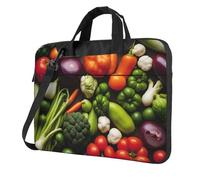 Introduction of various vegetables Print Laptop bag,portable single shoulder laptop Sleeve Case,Compatible with 13-15.6 in, Black, 13 inch