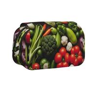 Introduction of various vegetables print Makeup Cosmetic Bag Stationary Kawaii Pencil Box Pouch Gadget Organizer Bag with Zipper