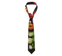 Introduction of various vegetables Print Men's Tie Men Skinny Tie Classic Elegant Necktie for Business Wedding Party
