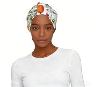 Introduction of various vegetables Print Modern Head Wrap for Women Soft Elastic Turban Printed One Size Comfortable