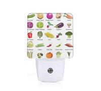 Introduction of Various Vegetables Print Plug-in Night Light for Bedroom Hallway Bathroom Mounted Lighting Dorm Home Decor
