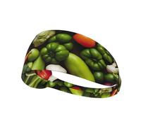 Introduction of Various Vegetables Print Printed Hairband Sport Hairband, Stretchy Wide Hairband, Unisex Casual Hairband
