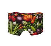 Introduction of Various Vegetables Print Sleep Eye and Ear Muffs Soft Blackout for Adults Kids Comfortable Travel Nap Aid