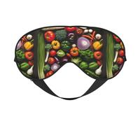 Introduction of Various Vegetables Print Sleep Mask, Soft Breathable Eye Cover for Travel, Shift Work & Meditation