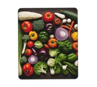 Introduction of Various Vegetables Print Small Desk Pad,Rubber Base with Precision Stitched Edges,Perfect for Office,Gaming