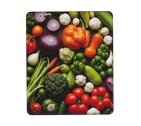 Introduction of Various Vegetables Print Small Desk Pad,Rubber Base with Precision Stitched Edges,Perfect for Office,Gaming