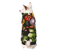 Introduction Of Various Vegetables Print Small Dogs Warm Hoodie, Soft And Breathable Sweatshirt, Easy To Wear Jumper For Winter And Fall, Cold Weather Hooded Coat Pullover