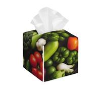 Introduction Of Various Vegetables Print Square Box Tissue Cover Organizer Decor Holder Living Room Bedroom Home Accessories