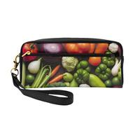 Introduction of Various Vegetables Print Stylish Makeup Bag for Women Girls Cosmetic Pouch Toiletry School Office Travel