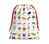 Introduction of various vegetables print Super soft velvet Christmas bag, fit for Halloween promotion and daily storage