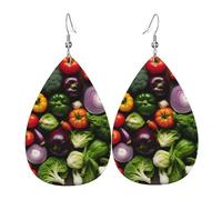 Introduction Of Various Vegetables Print Teardrop Earrings Dangle For Women Fashion Jewelry Festival Daily Wear Accessory