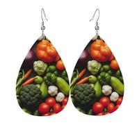 Introduction Of Various Vegetables Print Teardrop Earrings Dangle For Women Fashion Jewelry Festival Daily Wear Accessory