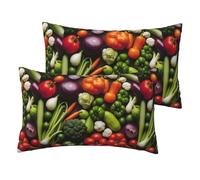 Introduction Of Various Vegetables Print Throw Pillow Covers 30x50 Cm, Linen Cushion Covers, For Home Decor Sofa Couch Bed
