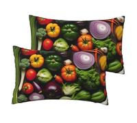 Introduction Of Various Vegetables Print Throw Pillow Covers 30x50 Cm, Linen Cushion Covers, For Home Decor Sofa Couch Bed
