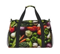 Introduction Of Various Vegetables Print Travel Hand Travel Bag Weekender Overnight Carry On Tote Foldable Crossbody Bag