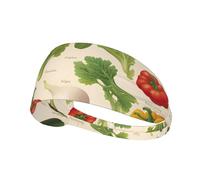 Introduction of various vegetables Print Ultra-Soft Elastic Headband Unisex Sports Hair Band for Yoga Running Gym Cycling