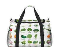Introduction of Various Vegetables Print Weekender Bag,Holdall Handbag & Shoulder Bag for Travel Fitness