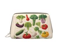Introduction of Various Vegetables Print Women Makeup Bag Cosmetic Travel Vanity Pouch Toiletry Everyday Essential Organizer