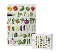 Introduction of various vegetables Printed 1000 Piece Jigsaw Puzzle for Adults, Cut Brain Teaser Game for Family Home Decor Gift(29.5x19.7 Inch)