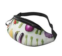 Introduction of Various Vegetables Printed Chest Pack Waist Bag for Men Women Running Belt Bag Fanny Packs Chest Bags Travel Hiking Daypack