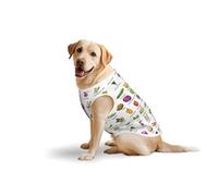 Introduction Of Various Vegetables Printed Dog Shirt Vest, Stretchy Pet T-Shirts Soft Cotton Sleeveless Vests Breathable Clothes For Large Dogs (3xl-5xl)