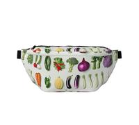 Introduction of Various Vegetables Printed Fanny Pack Waist Bag for Men Women, Adjustable Bumbags Hip Bum Bag Travel Crossbody Bags Sports Running Hiking Belt Bag