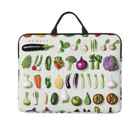 Introduction of various vegetables Printed Laptop Sleeve 14 inch Protective Case, Waterproof Computer Case Bag with Handle for Men and Women