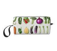 Introduction of Various Vegetables Printed Makeup Bag Simple Travel Cosmetic Bags Waterproof Cosmetic Case Toiletry Bag Organizer for Women Mom Girls