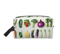 Introduction of Various Vegetables Printed Makeup Bag Travel Portable Cosmetic Bag Large Capacity Makeup Case Toiletry Handbag Organiser for Women