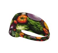 Introduction of Various Vegetables Printed Men's and Women's Headbands, Elastic Sports Hairbands, Breathable Sweatband Headbands